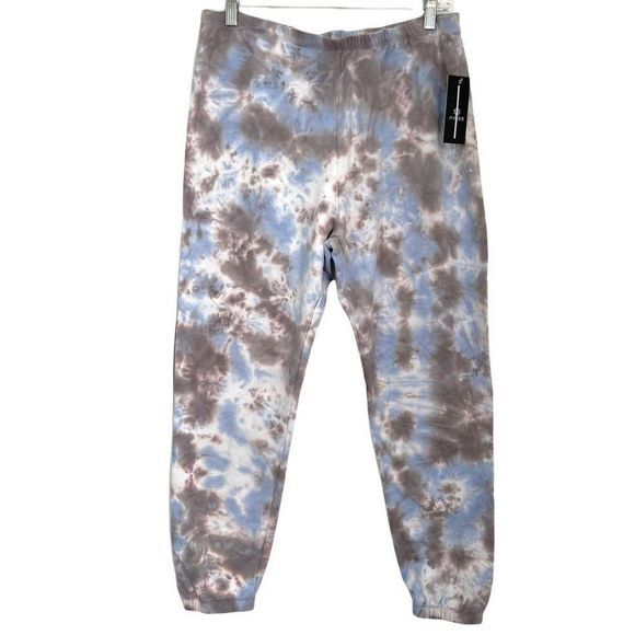 AR-33 Tie-Dye Cotton Blend Sweatpant Jogger Size L Blue Grey Cropped Pull On